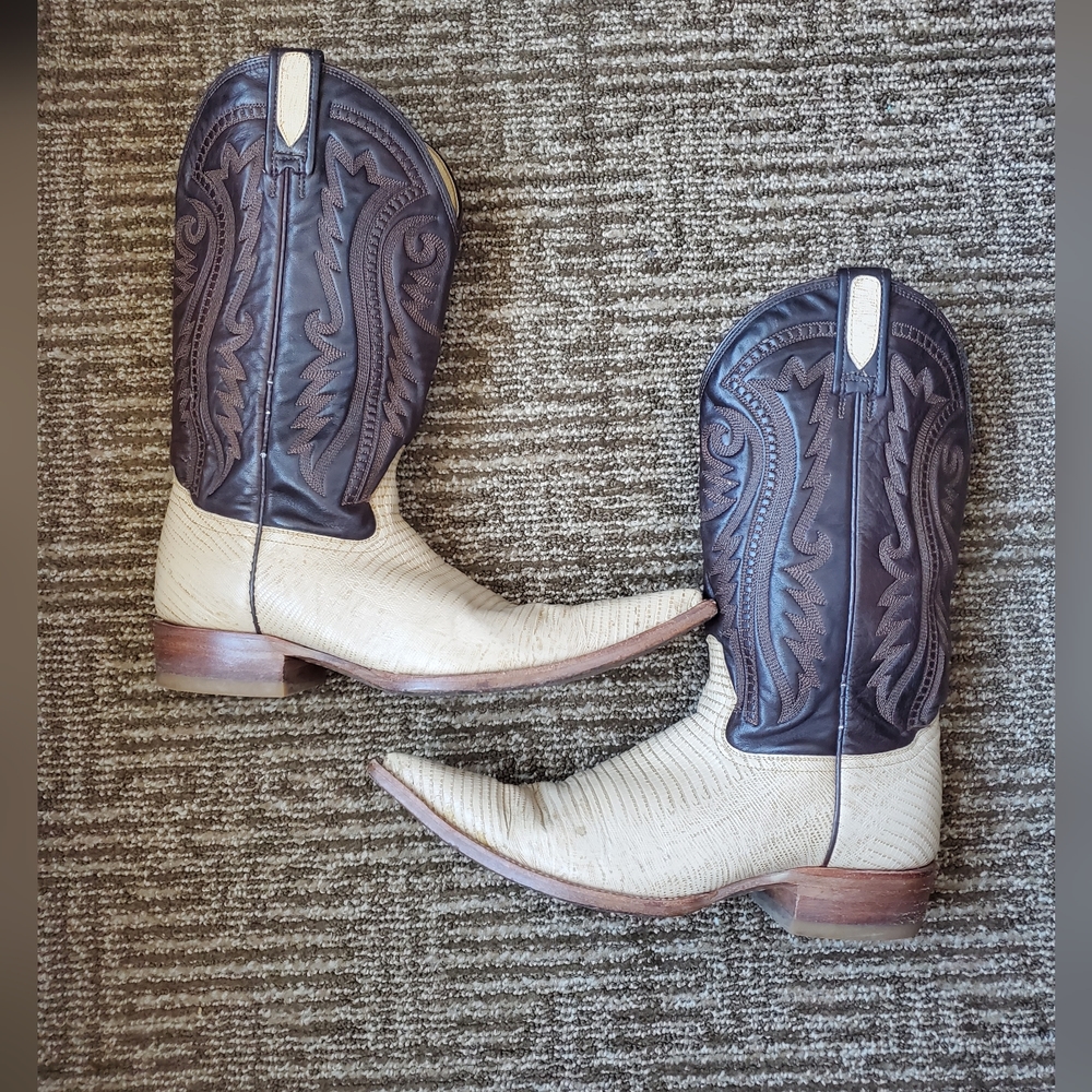 Rudel Men’s Leather Cowboy Boots Size USA 7.5EE Rare Colors Colorblock